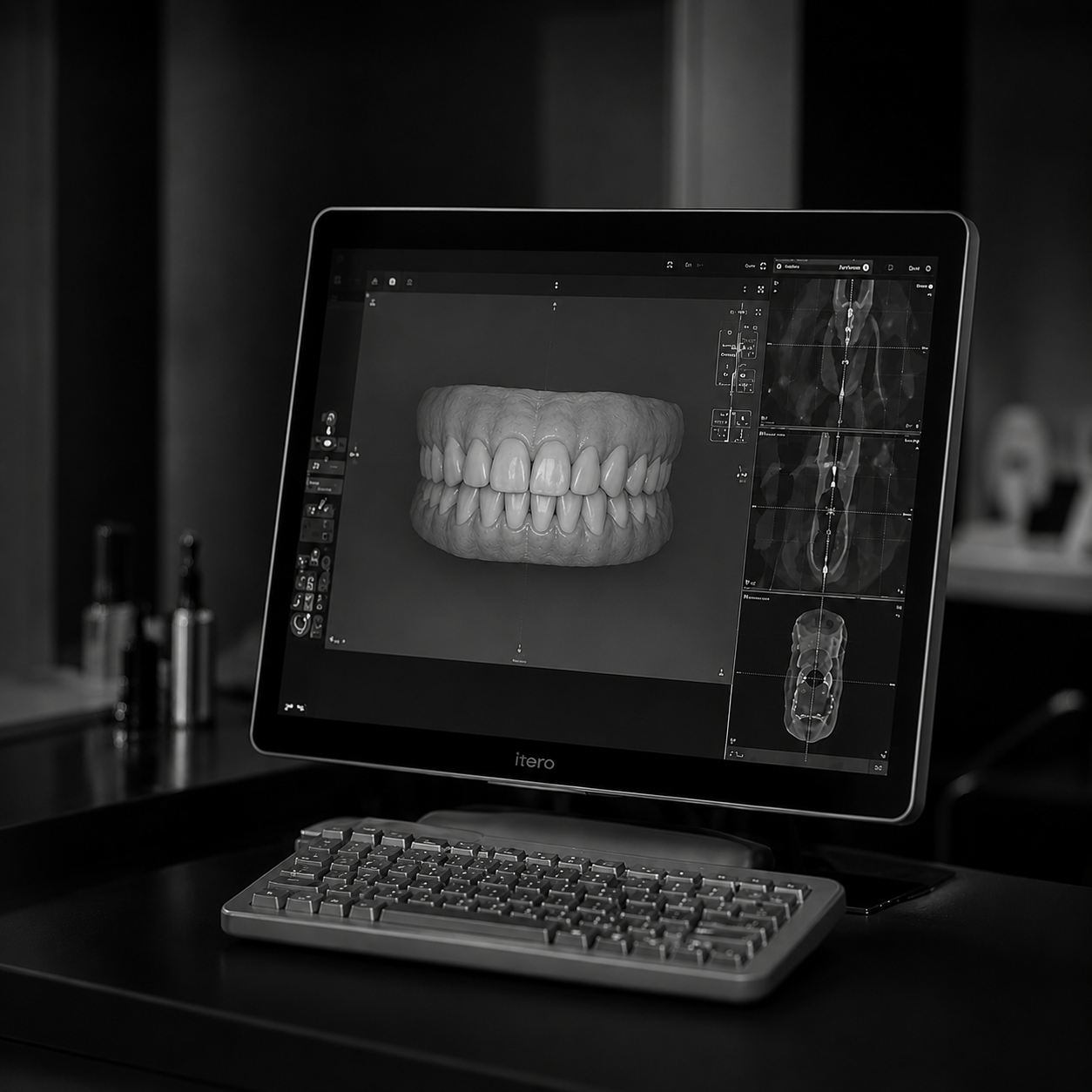 3D результат на мониторе